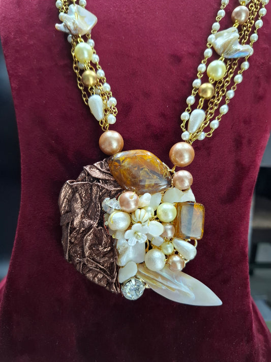 Amber Luxe Cluster Necklace