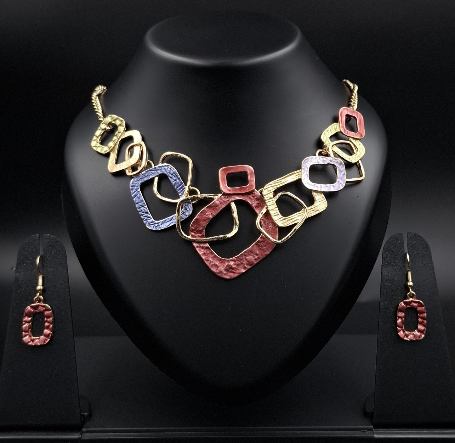 Geometric Mix Statement Necklace