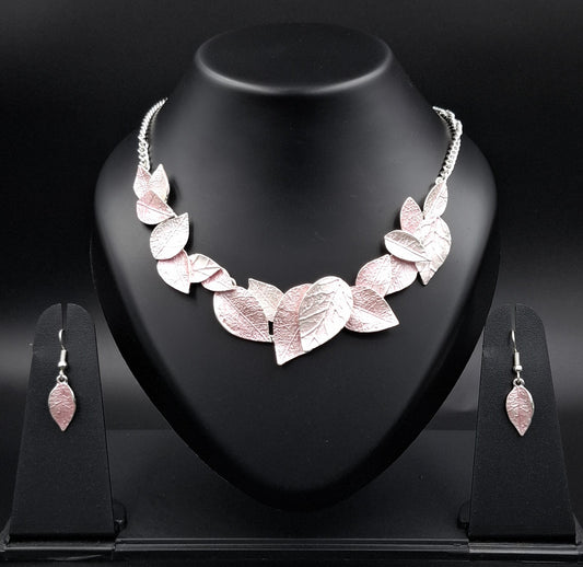 Blush Leaf Charm Necklace