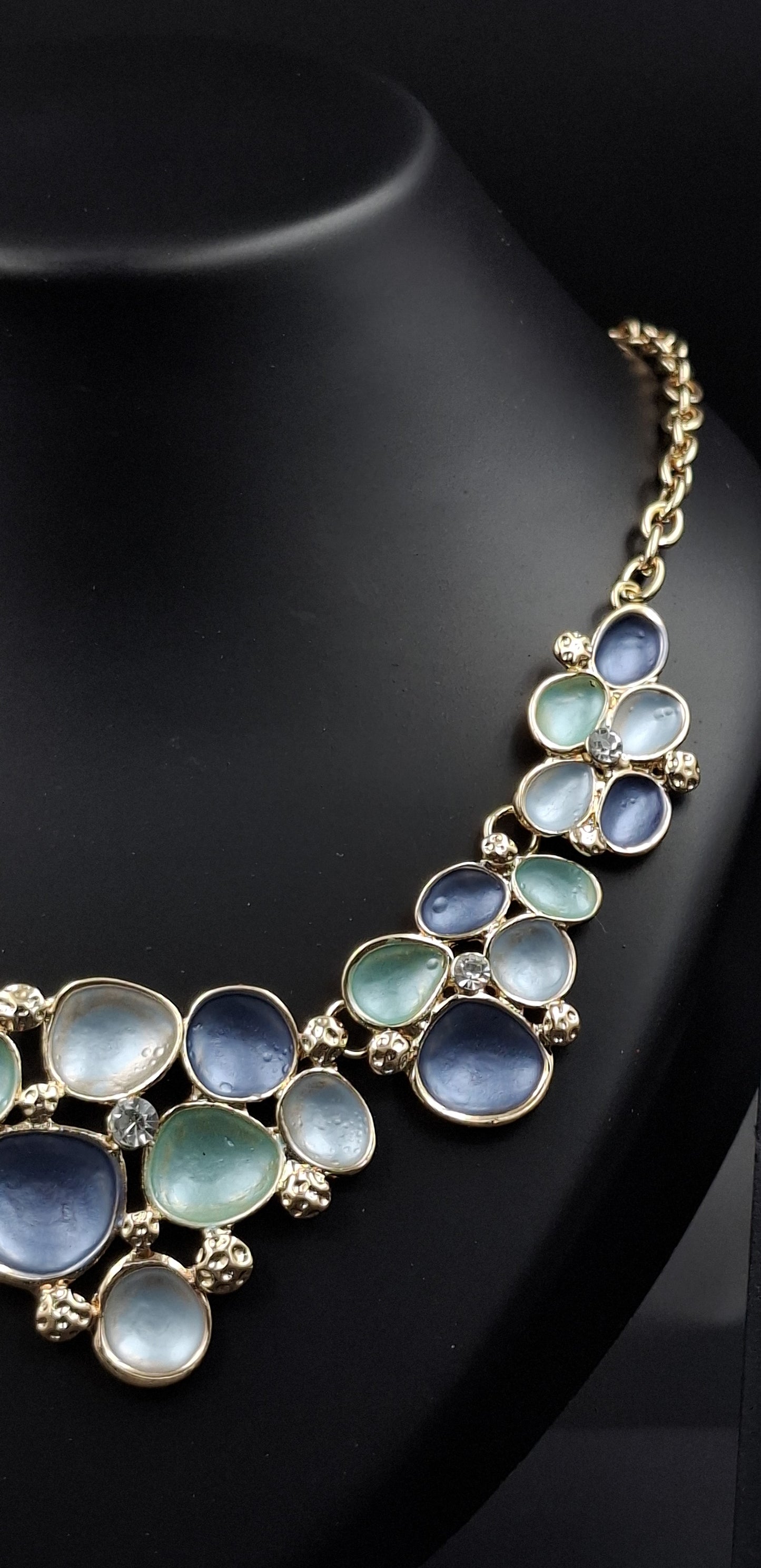 Ocean Drop Crystal Cluster Necklace Set
