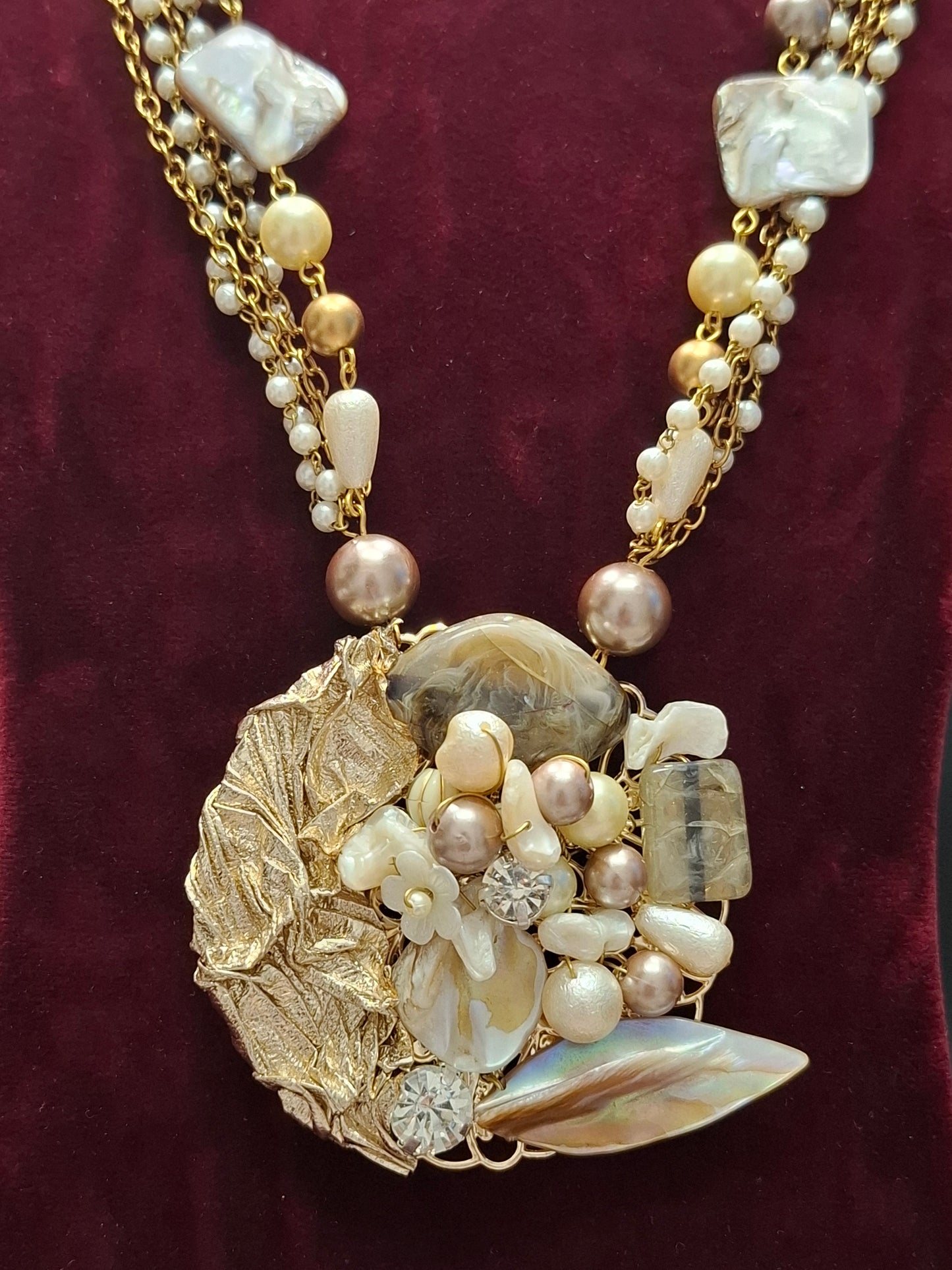 Moonlit Harmony Multi-Strand Necklace Set with Real Stones