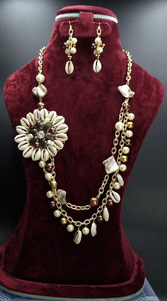 Ivory Cowrie Cascade Necklace
