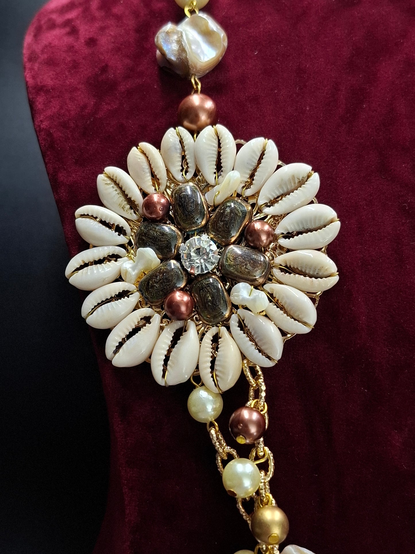 Ivory Cowrie Cascade Necklace