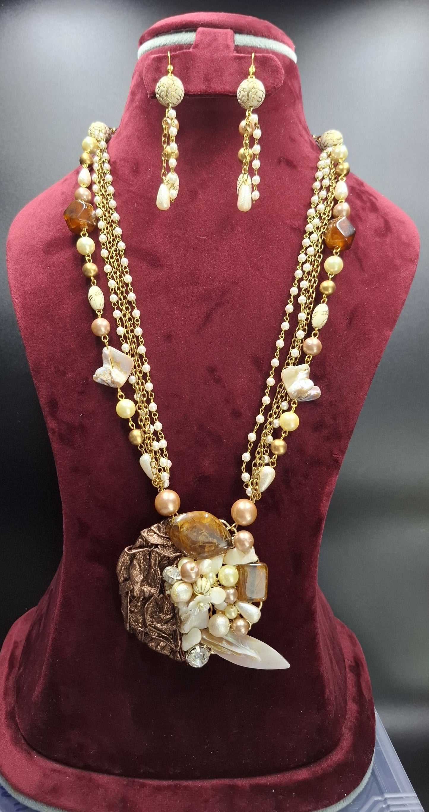 Amber Luxe Cluster Necklace