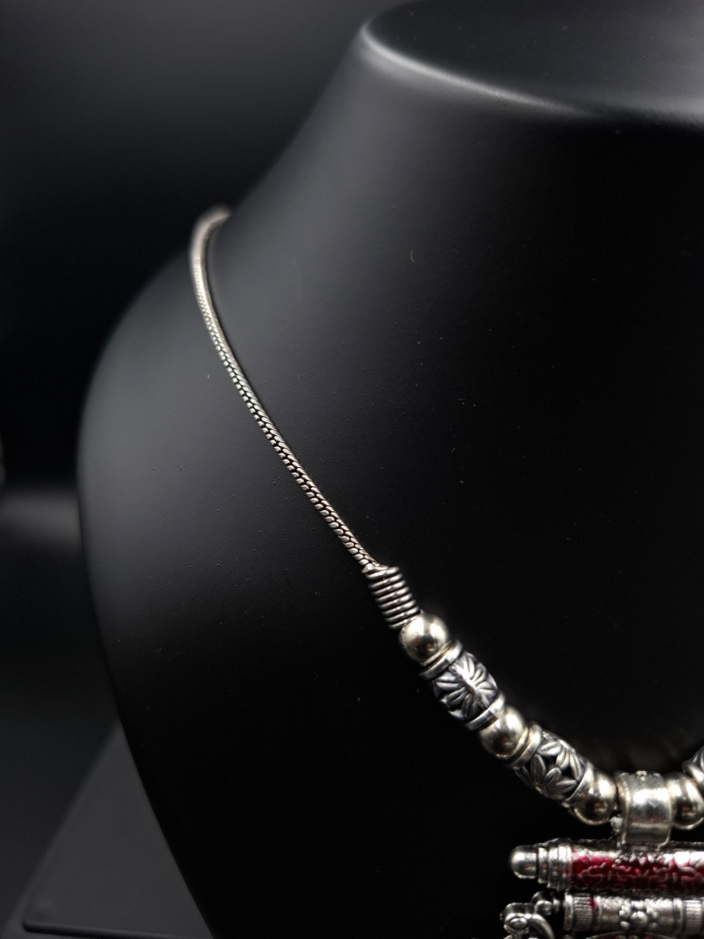 Kashmiri Red & Green Enamel Pendant