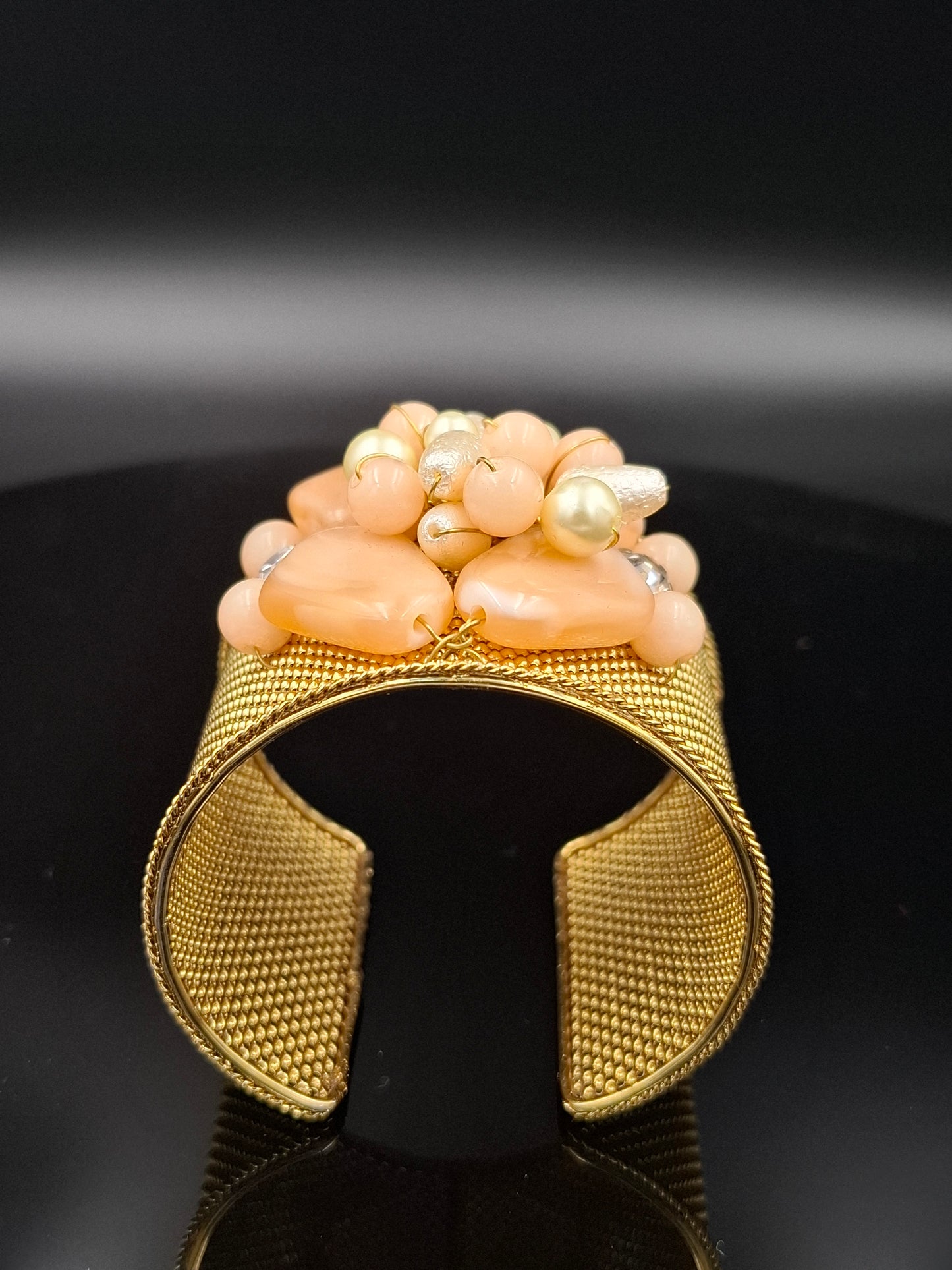 "Petal Poise" – One-of-a-Kind Floral Dream Cuff in Brass